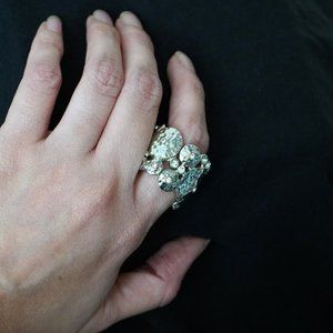 Chico's Silver Stretch Statement Ring
